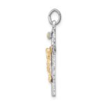 Sterling Silver Platinum-plated & Vermeil INRI Crucifix Charm - Image 2