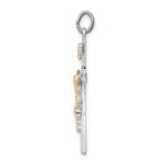 Sterling Silver Platinum-plated & Vermeil INRI Crucifix Charm - Image 2