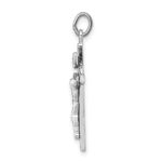 Sterling Silver Platinum-plated Enameled Crucifix Charm - Image 2