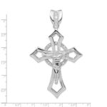 Sterling Silver Rhodium-plated CZ Crucifix Pendant - Image 3