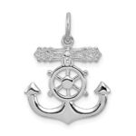 Sterling Silver Platinum-plated Mariner Cross Pendant