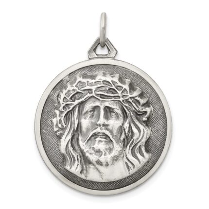 Sterling Silver Antiqued Ecce Homo Medal