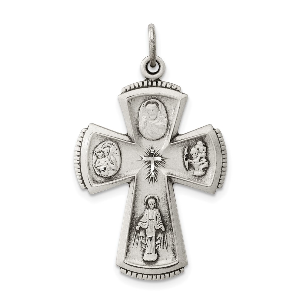 QC3467.jpg Sterling Silver Antiqued Cross Pendant - Image 1