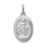 Sterling Silver Platinum-plated Miraculous Medal
