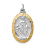 Sterling Silver Platinum-plated Miraculous Medal