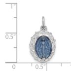 Sterling Silver Platinum-plated Miraculous Medal - Image 3