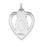 Sterling Silver Platinum-plated Miraculous Heart Medal - Image 3