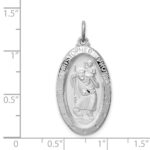 Sterling Silver Platinum-plated St. Christopher Medal - Image 4