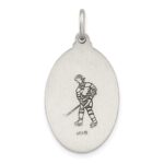 Sterling Silver Antiqued St. Christopher Hockey Medal - Image 3