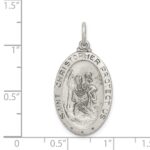 Sterling Silver Antiqued St.Christopher Football Medal - Image 4