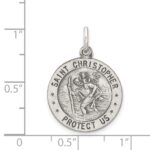 Sterling Silver Antiqued St. Christopher Baseball Medal - Image 4
