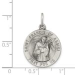Sterling Silver Antiqued Saint Francis of Assisi Medal - Image 3