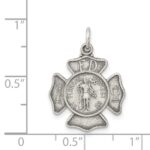 Sterling Silver Antiqued Saint Florian Badge Medal - Image 3