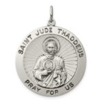 Sterling Silver Antiqued Saint Jude Thaddeus Medal