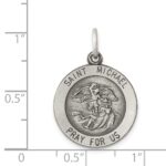Sterling Silver Antiqued Saint Michael Medal - Image 3