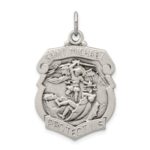 Sterling Silver Antiqued D/C St. Michael Badge Medal