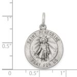 Sterling Silver Antiqued St. Peregrine Medal - Image 4