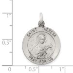 Sterling Silver Antiqued St. Theresa Medal - Image 4