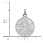 Sterling Silver Platinum-plated/Plain Back Angel Medal - Image 3