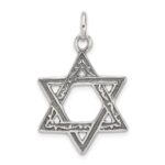 Sterling Silver Antiqued Star of David Charm