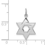 Sterling Silver Platinum-plated Star of David Charm - Image 3