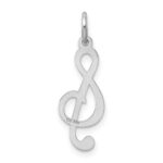 Sterling Silver Rhodium-plated Treble Clef Polished Charm - Image 3