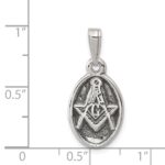 Sterling Silver Antiqued Masonic Charm - Image 3