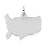 Sterling Silver Rhodium-plated United States Polished Charm - Image 3