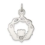 Sterling Silver Antiqued Claddagh Pendant - Image 4