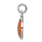 Sterling Silver Rhodium-plated Orange Jack-a-Lantern Charm - Image 2