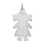 Sterling S. Rh-plt Engravable Girl Polished Front/Satin Back Disc Charm - Image 4