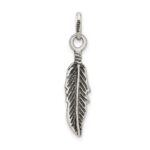 Sterling Silver Antiqued Feather Charm - Image 4
