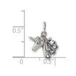Sterling Silver Antiqued Unicorn Head Charm - Image 3