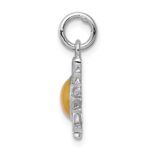 Sterling Silver Rhodium-plated Yellow Sun Charm - Image 2