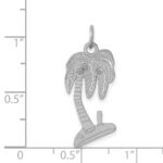 Sterling Silver Rhodium-plated Palm Tree Polished Charm - Image 3
