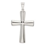 Sterling Silver Rhodium-plated Hollow Cross Pendant - Image 4