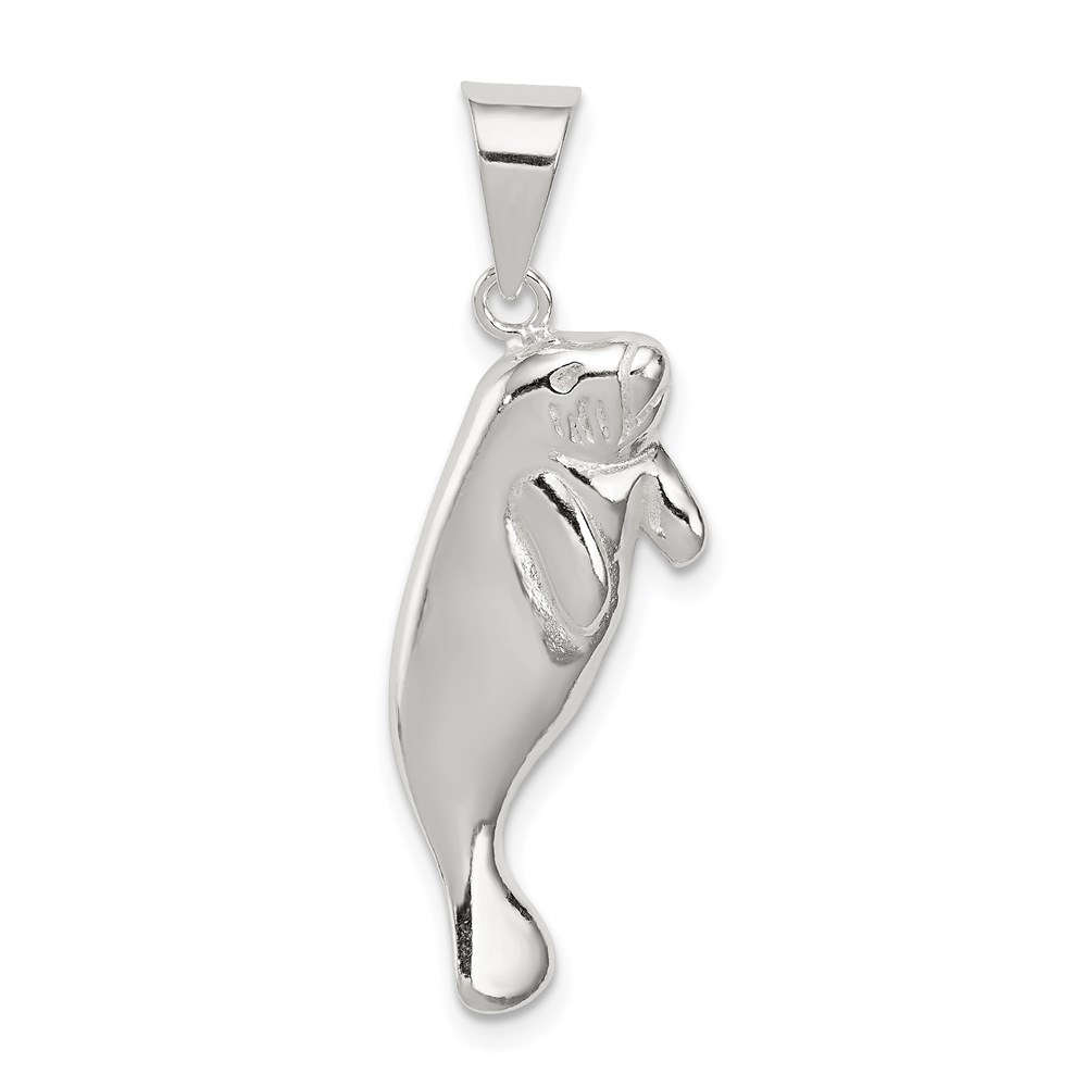 QC4048.jpg Sterling Silver Manatee Charm - Image 1