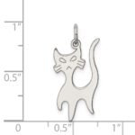 Sterling Silver Rhodium-plated Cat Charm - Image 3
