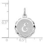 Sterling Silver/Rhodium-plated Brocaded Letter E Initial Pendant - Image 4