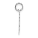 Sterling Silver/Rhodium-plated Brocaded Letter F Initial Pendant - Image 2