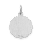 Sterling Silver/Rhodium-plated Brocaded Letter N Initial Pendant - Image 3