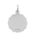 Sterling Silver/Rhodium-plated Brocaded Letter P Initial Pendant - Image 3