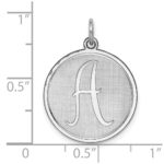 Sterling Silver Rhodium-plated Brocaded Letter A Initial Charm - Image 3