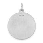 Sterling Silver Rhodium-plated Brocaded Letter E Initial Charm - Image 4