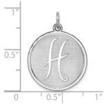 Sterling Silver Rhodium-plated Brocaded Letter H Initial Charm - Image 3