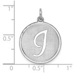 Sterling Silver Rhodium-plated Brocaded Letter I Initial Charm - Image 3