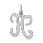 Sterling Silver Rhodium-plated Stamped Initial K Charm - Image 3
