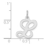 Sterling Silver Rhodium-plated Stamped Letter L Initial Charm - Image 4