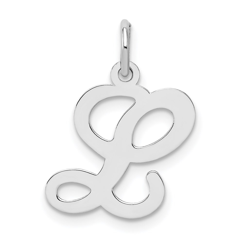 QC4163L.jpg Sterling Silver Rhodium-plated Stamped Letter L Initial Charm - Image 1