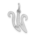 Sterling Silver Rhodium-plated Stamped Letter W Initial Charm - Image 3